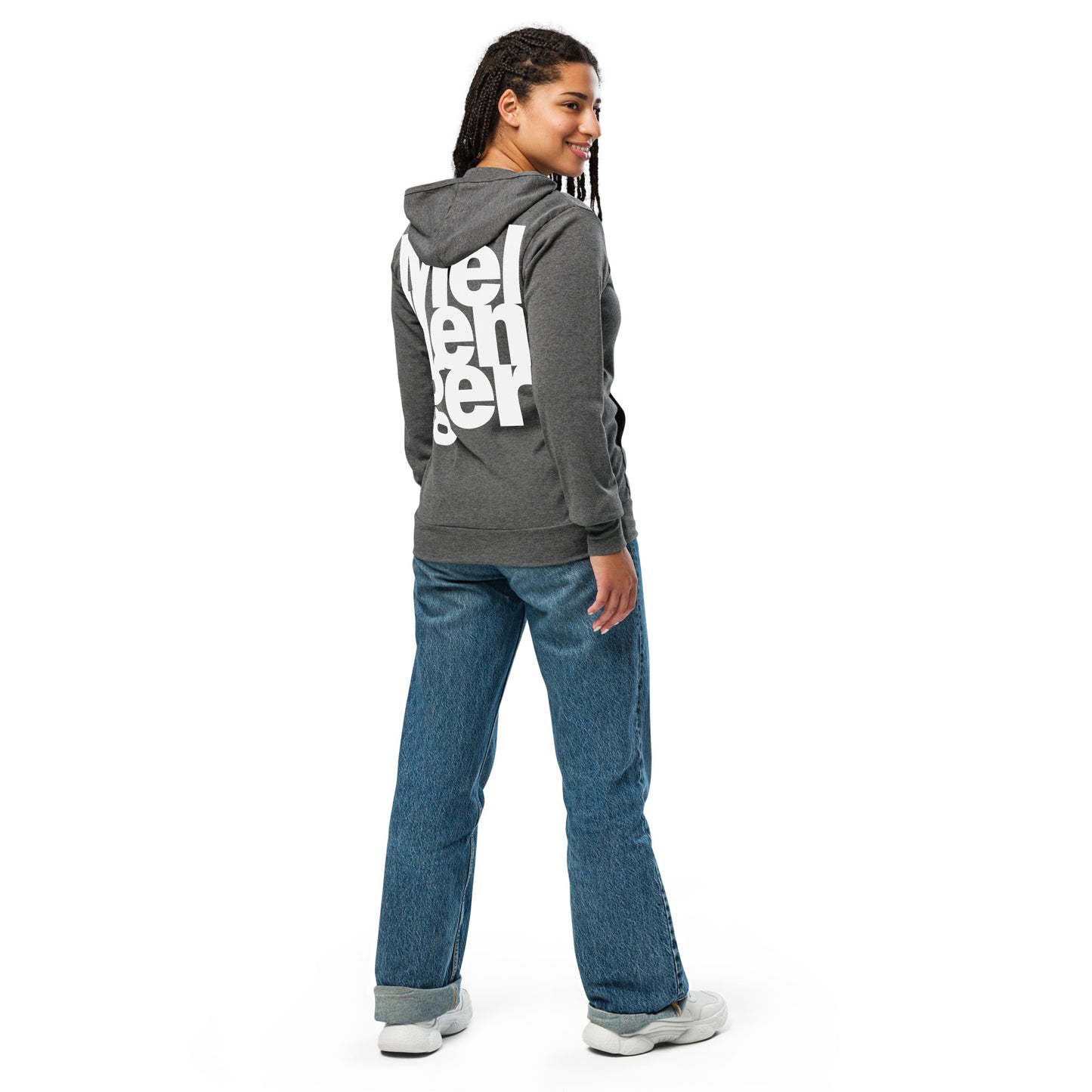 Unisex zip hoodie oversized logo print