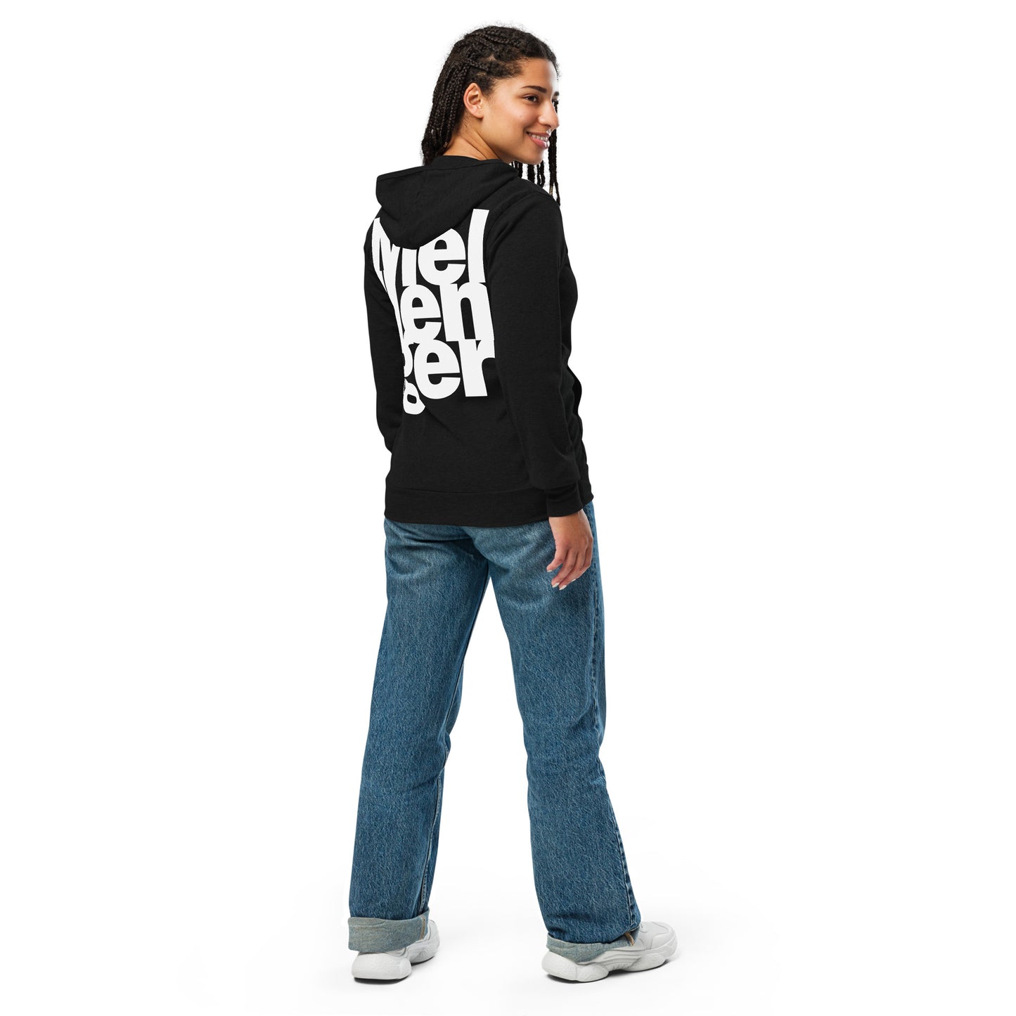Unisex zip hoodie oversized logo print
